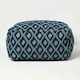 image 1 of Homescapes Tula Handwoven Textured Navy & Teal Pouffe Bean Cube