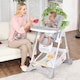 image 3 of COSTWAY Folding Baby High Chair Convertible Dining Chair Portable Highchair-Grey