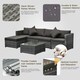 image 4 of 6pc Outsunny Deluxe Rattan Furniture Set- Grey Garden Furniture Set