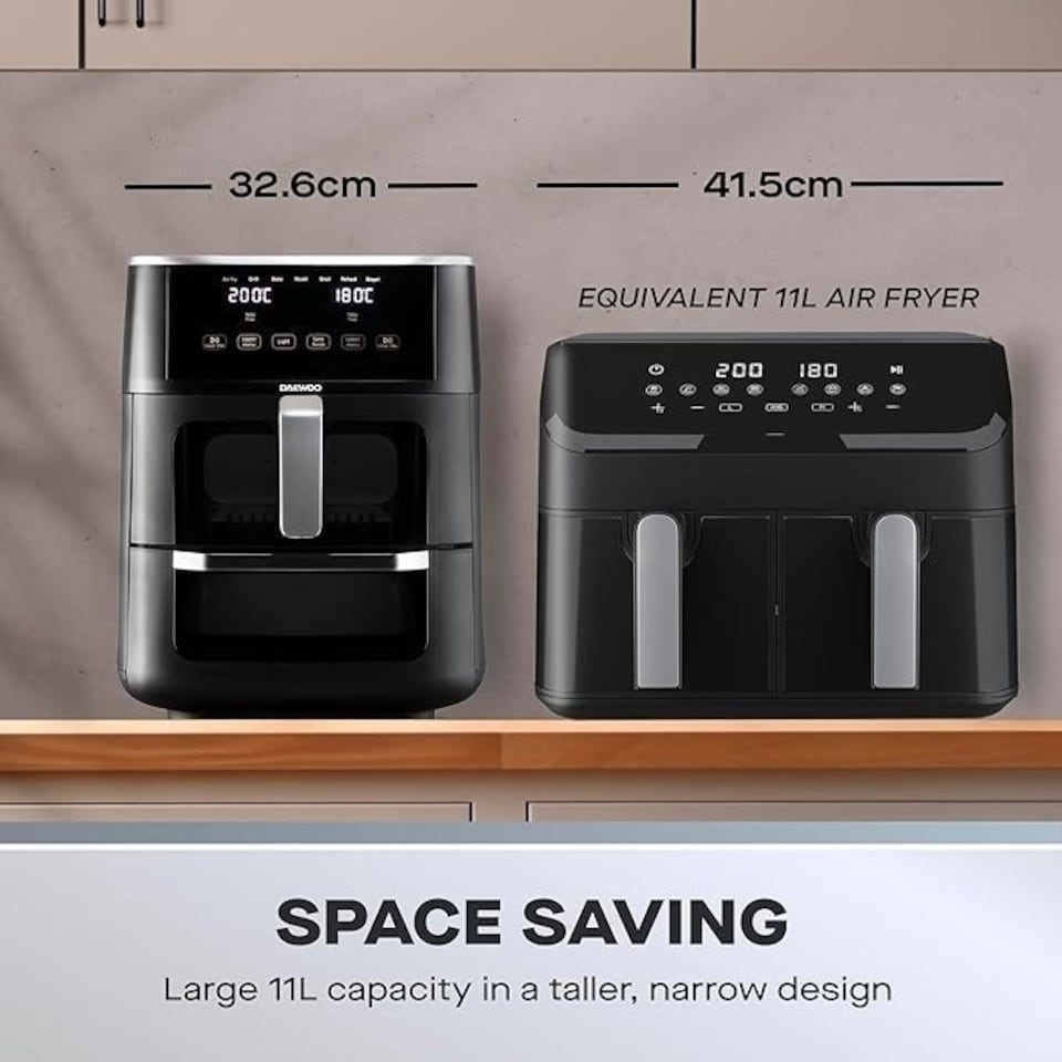 image 1 of Daewoo Actuate 11 Litre Split Drawer Air Fryer