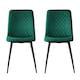 image 4 of MCC Direct Set of 2 Lexi Velvet Fabric Dining Chairs with Metal Legs Green