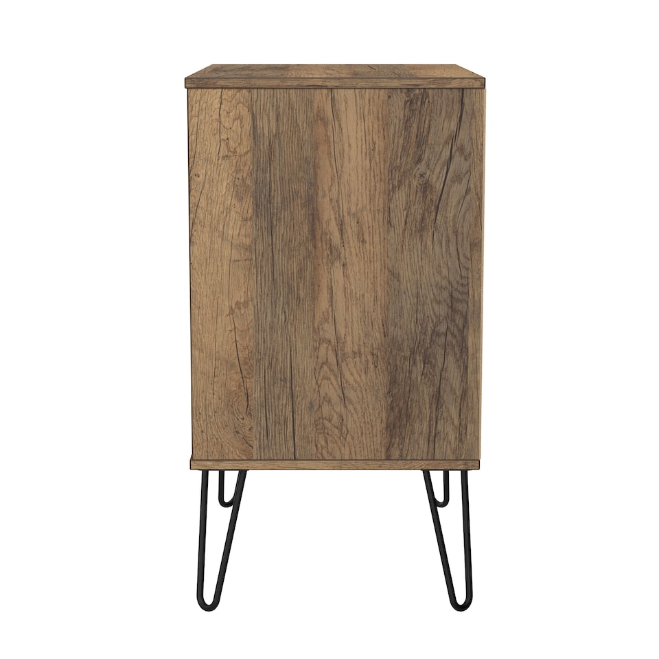 image 1 of Islay 3 Drawer Midi Chest of Drawers in White Matt & Vintage Oak (Ready Assembled) | White | White Matt & Vintage Oak