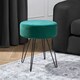 image 1 of OHS Matte Velvet Round Hairpin Stool Home Modern Decor Soft Plush Foot Rest Desk Vanity Chair