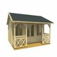image 2 of Staffordshire 1-Log Cabin, Wooden Garden Room, Timber Summerhouse, Home Office - L600 x W580 x H306 cm Brown
