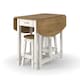 image 2 of Corona Oval Breakfast Drop Leaf Gateleg Table and 2 Stool Set - Pine - White/Antique Waxed Pine - Flat Packed White