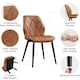image 4 of Yaheetech Set of 2 Faux Leather Dining Kitchen Chairs with Petal Accented Backrest