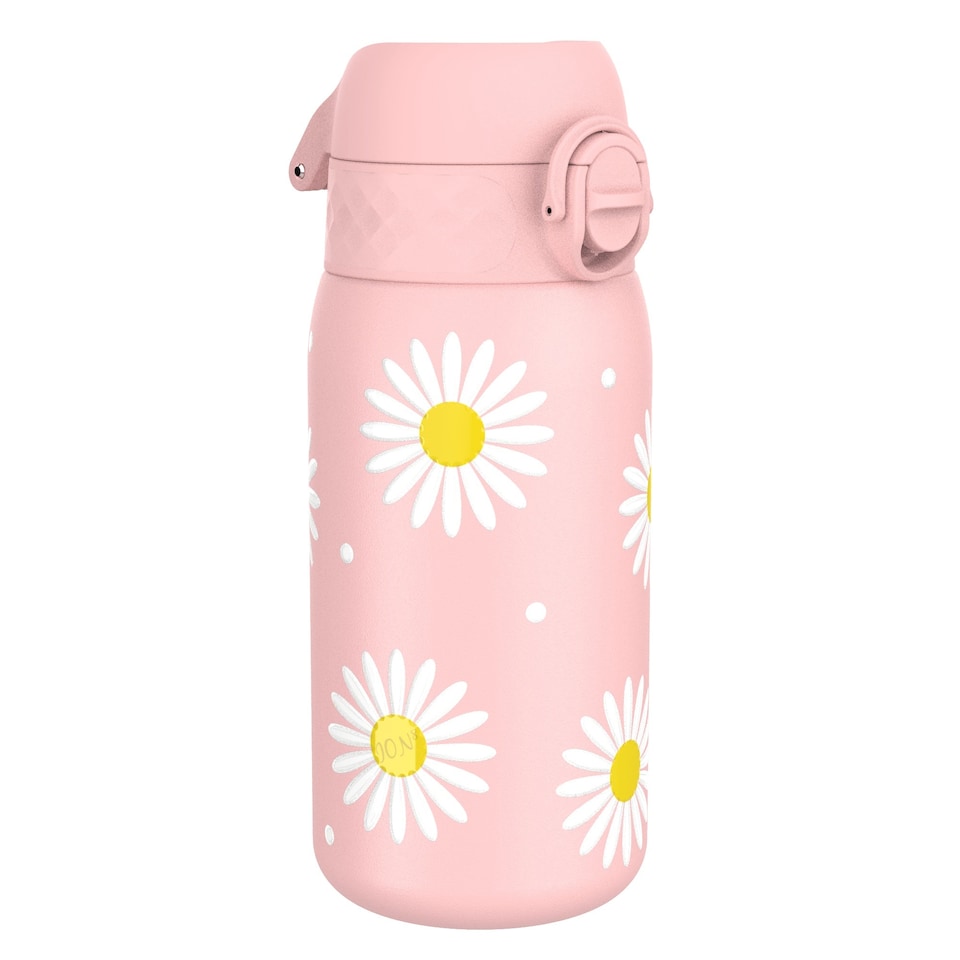 image 1 of Leak Proof Kids Water Bottle, Stainless Steel, 400ml (13oz) | Pink | Daisies | One Size