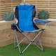image 2 of Luxury Padded High Back Folding Outdoor, Camping, Fishing Chair in Blue