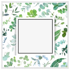 Green leaves (Picture Frame) White | M