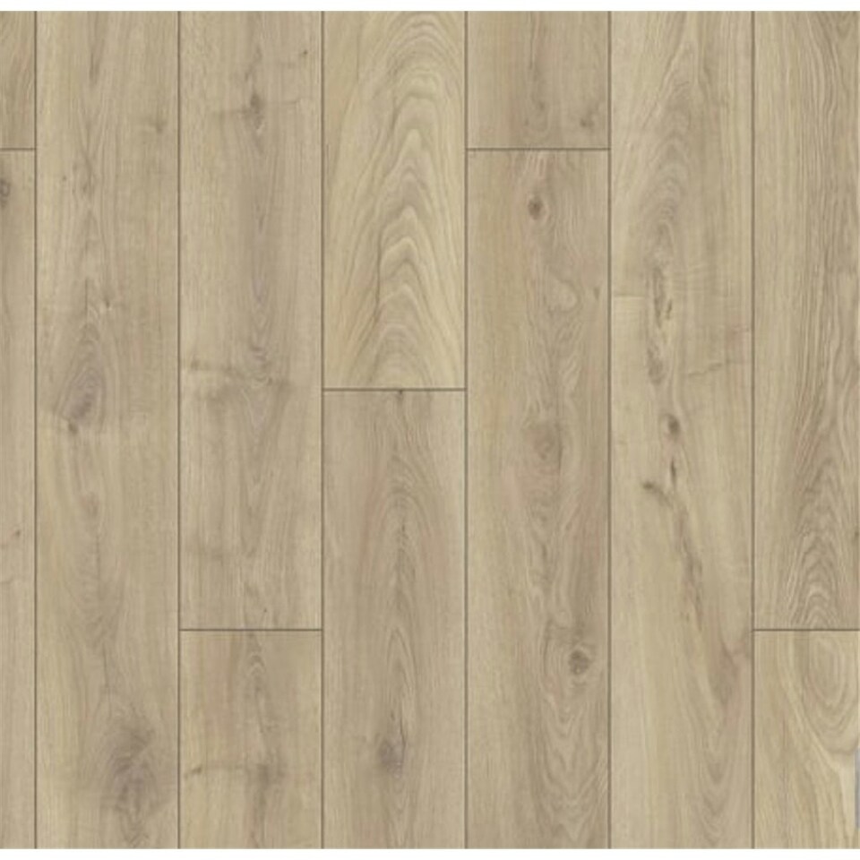 image 1 of PACK OF 10 (Total 10 Units) - Light Oak 12mm Thick Laminate Flooring (14.8m2 Coverage)