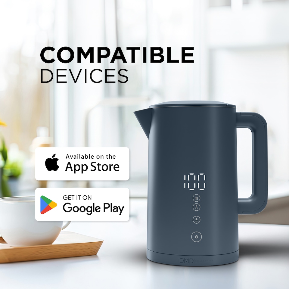 image 1 of 1.5L Smart Kettle, Wi-Fi Touchscreen, App Operated, Voice Control 2200W