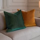 image 6 of Paoletti Savoy Stripe Velvet Cushion | Green | Emerald