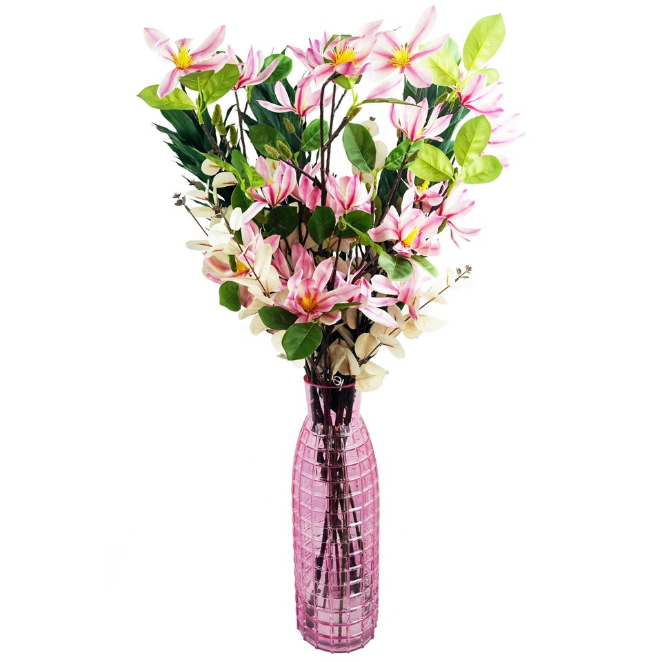 image 1 of 100cm Pink Magnolia Floral Spray Artificial