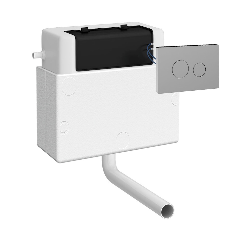 image 1 of Balterley Dual Flush Pneumatic Concealed Cistern with Flush Button, 305 x 364 x 164mm, Chrome