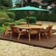 image 2 of Eight Seater Circular Table Set with Cushions - W350 x D350 x H98 - Fully Assembled - Green