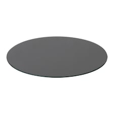 Harbour Housewares Round Glass Kitchen Chopping Board - 30cm - Black | Black | Black