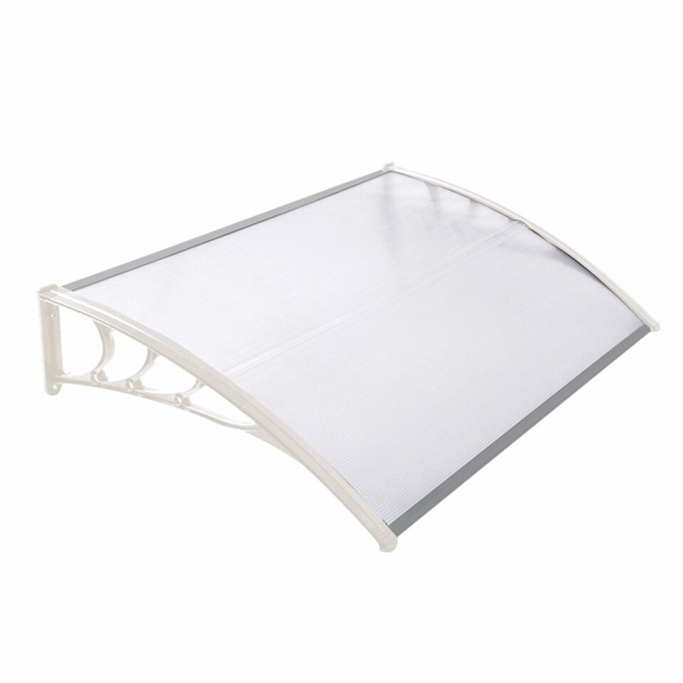 image 1 of Living and Home Window Door Awning Canopy with Brackets 120cm - White