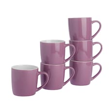 Argon Tableware 6x Coloured Coffee Mugs - Purple - 350ml - Tea Mug Latte Mug Cappuccino Mug Drinking Mug Purple