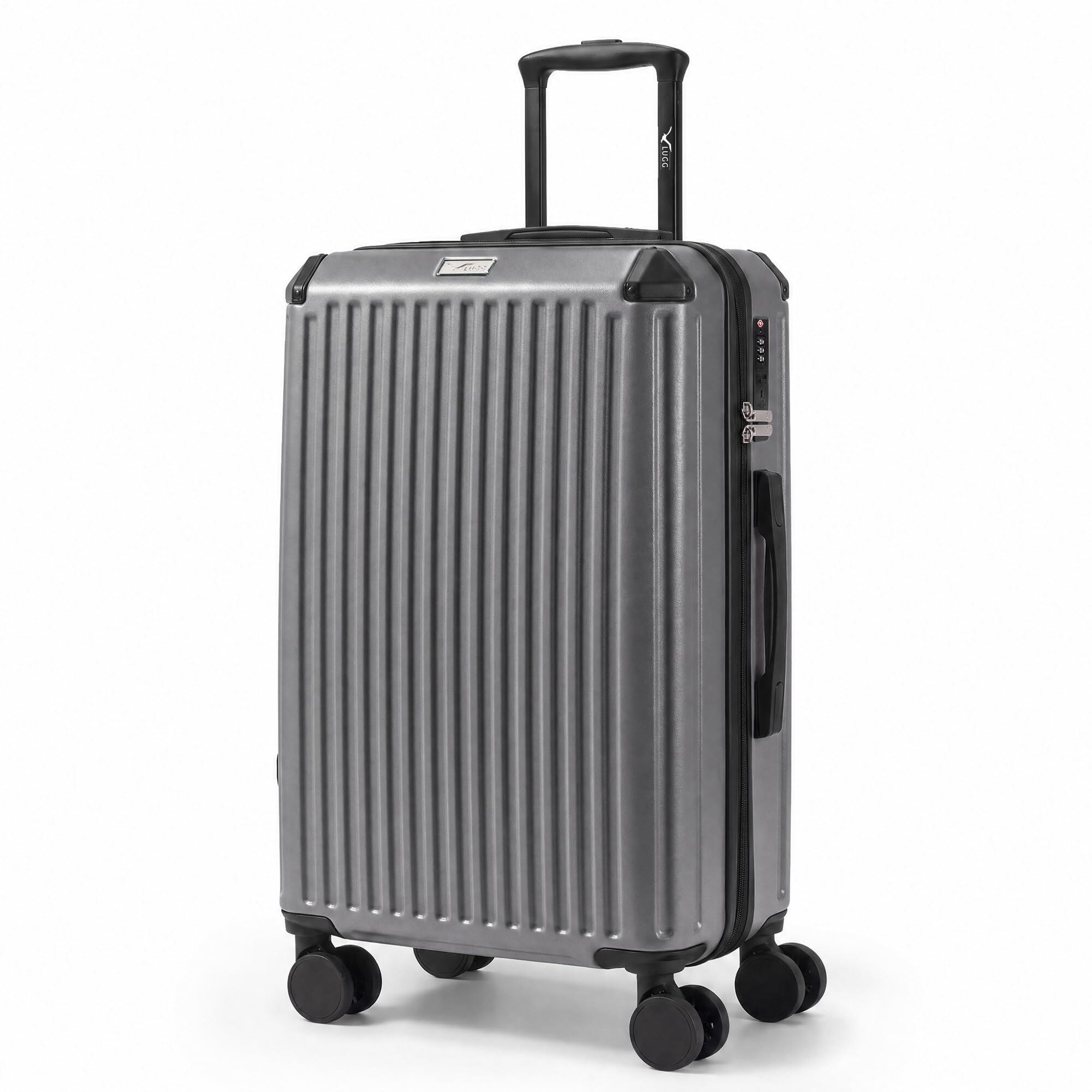 Lugg Sky Rover 24inch Suitcase, ABS Hard Shell, TSA Lock (66x44x25cm) in Dark Grey | Size: Medium