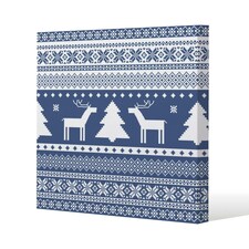 Knitted ornamental pattern (canvas) 61 x 61 x 4cm