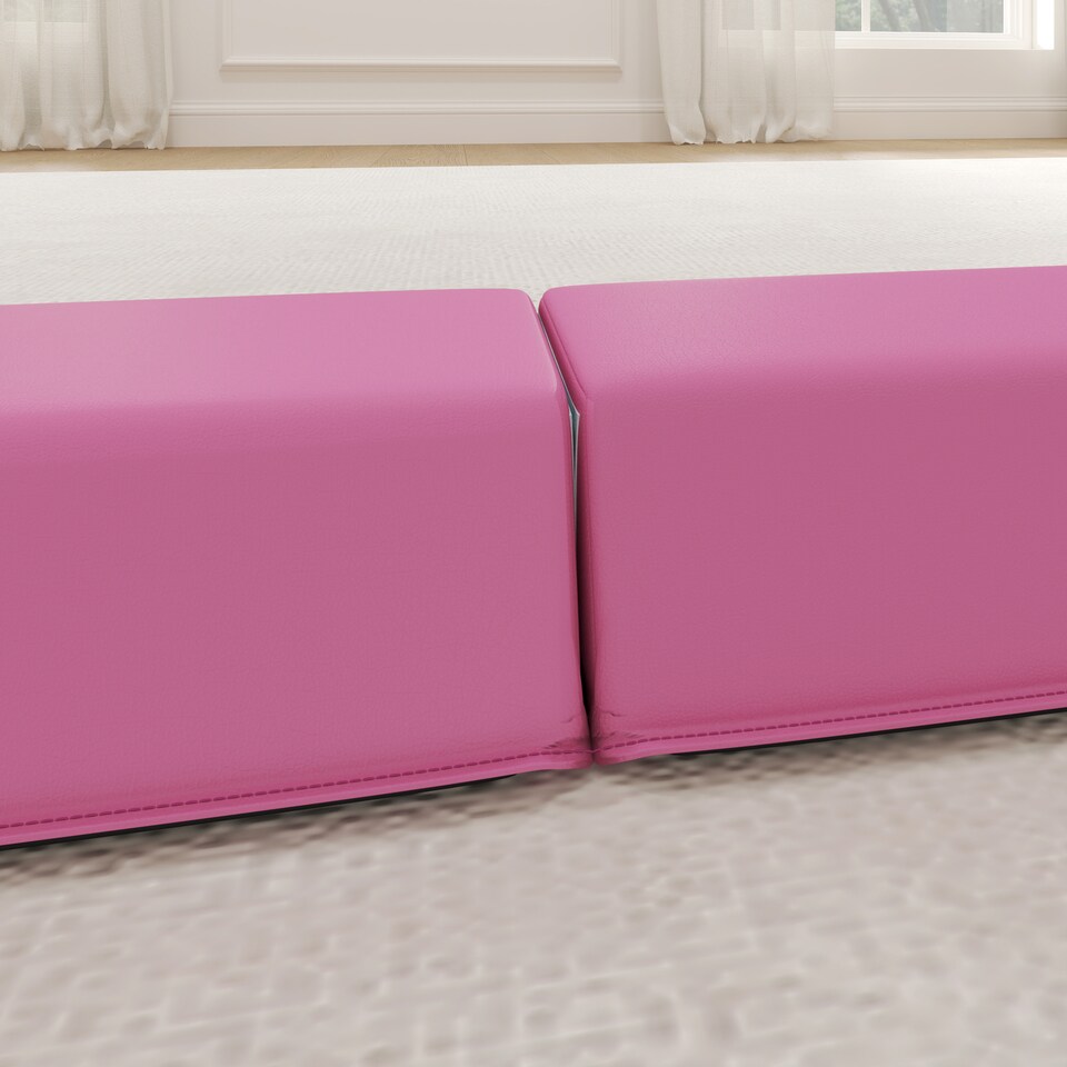 image 1 of SPORTNOW 7.7FT Folding Gymnastics Balance Beam with Anti-Slip Base, Pink