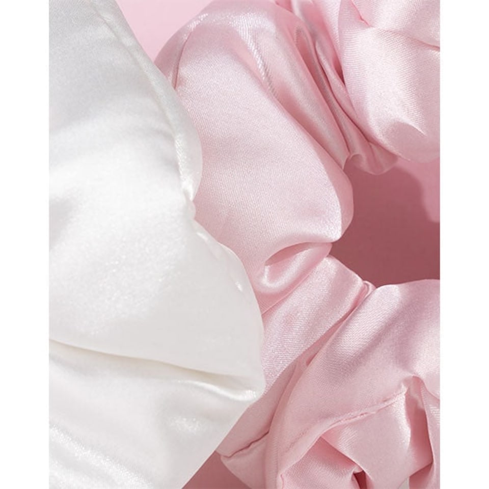image 1 of Brushworks Large Cloud Scrunchies - Pink & White (2 pack)