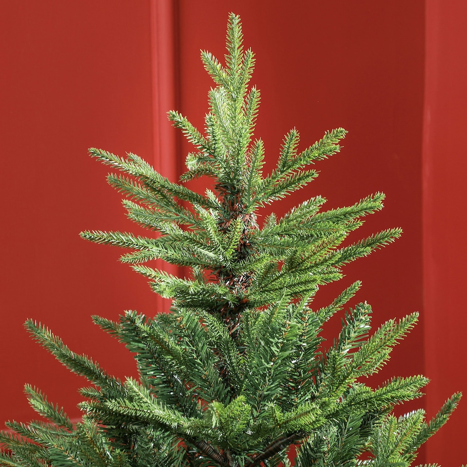 image 1 of HOMCOM 5 Foot Artificial Christmas Tree with Realistic Hinged Branches, Green