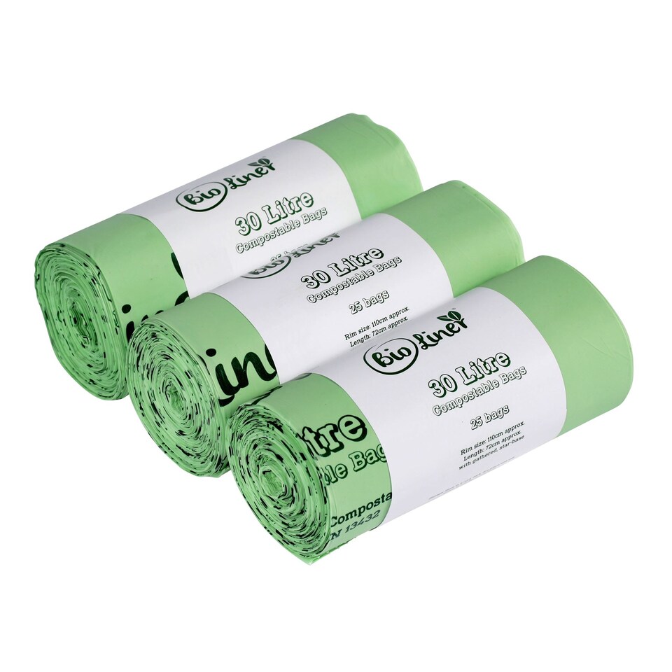 image 1 of BioLiner 30 Litre Compostable Food Waste Bin Bags - 3 Rolls