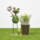 image 8 of Homescapes Metal Frog with Butterfly Net and Flower Pot - 31 cm Tall
