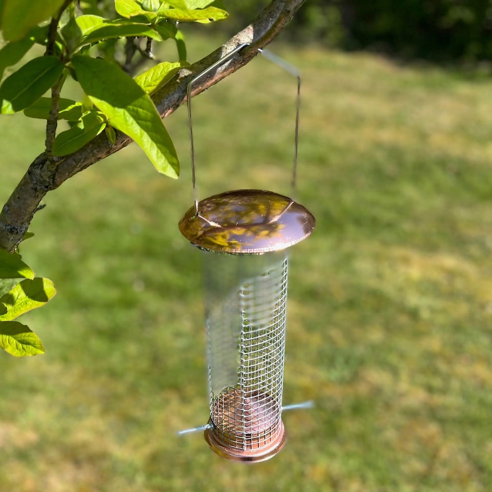 image 1 of Copper Style Hanging Bird Nut Feeder