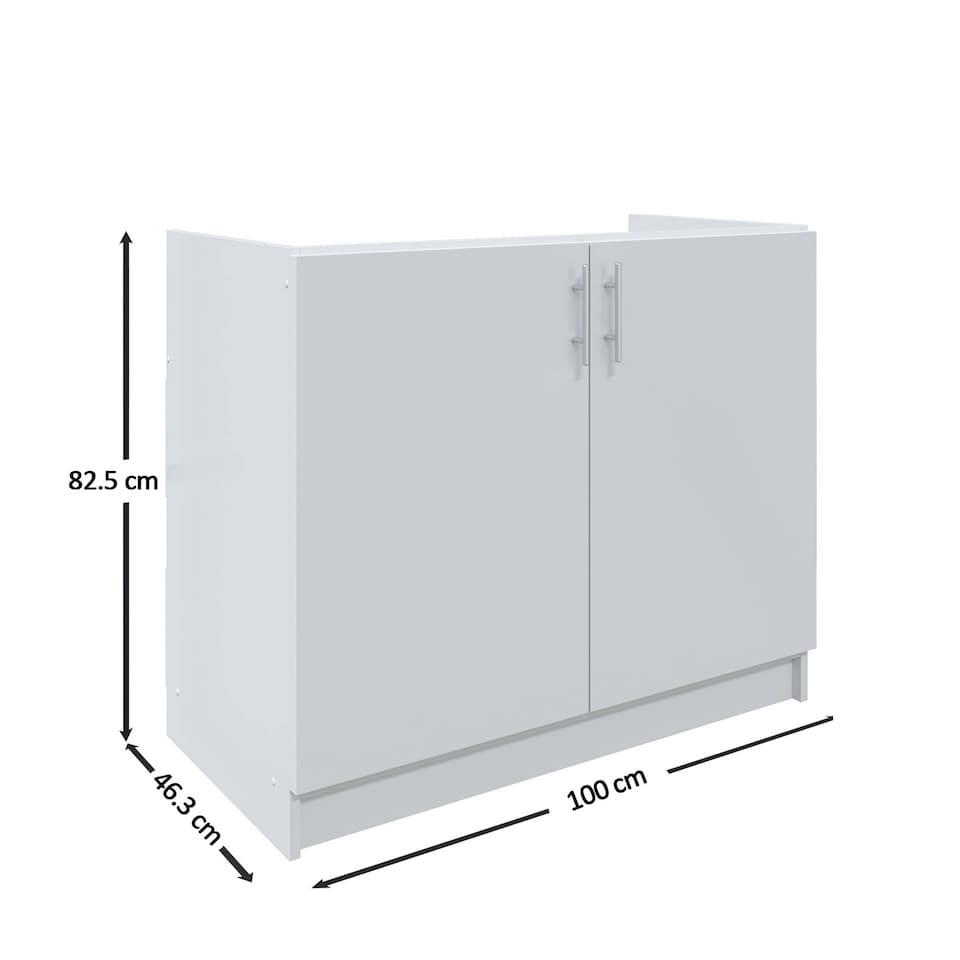 image 1 of JD Greta Kitchen Base Sink Unit 1000mm Cabinet With Doors 100cm - Grey Matt