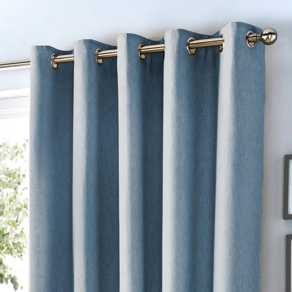 image 1 of Fusion Sorbonne Eyelet Curtains Blue