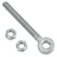 image 6 of Swing Gate Long Eye Bolts Hinge + Nuts Adjustable Zinc Plated 12 x 150mm 2pc Silver