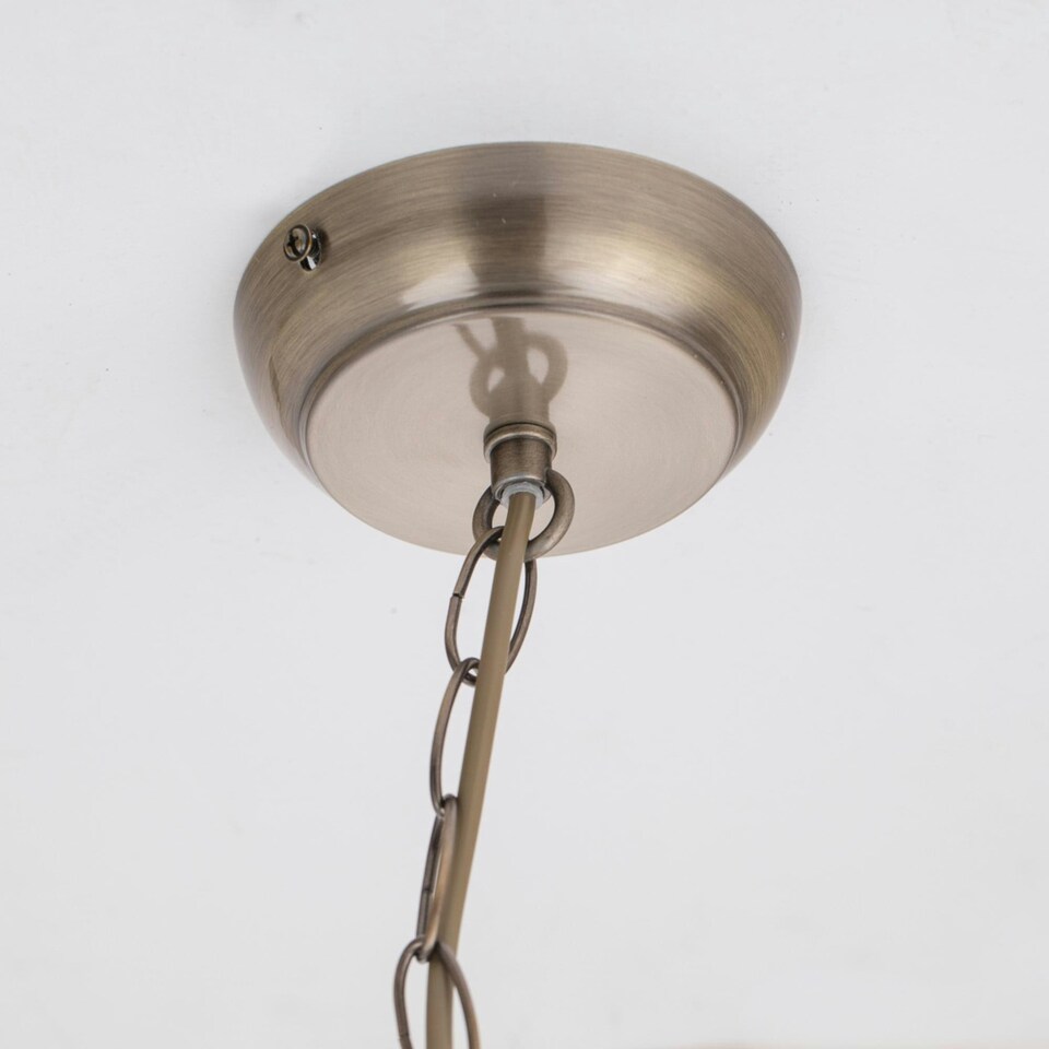 image 1 of Antique Brass 3 Light Lantern Style Pendant Bronze | Clear