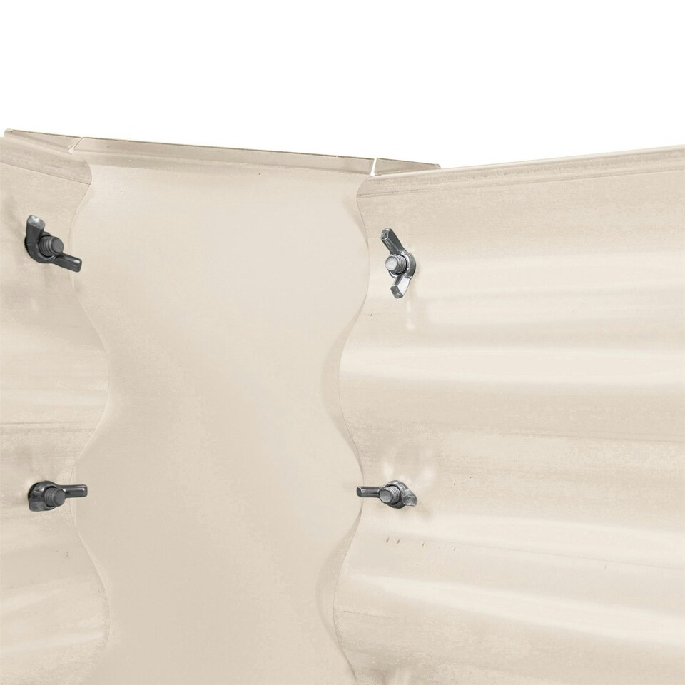image 1 of Harbour Housewares Semicircular Steel Raised Bed - 120cm x 60cm - Ivory