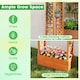 image 8 of COSTWAY Raised Garden Bed Wood Planter Box with Trellis Orange