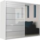 image 1 of Stylish 200cm Bedroom Wardrobe with Sleek Design & Space-Saving Sliding Doors White | White200cm