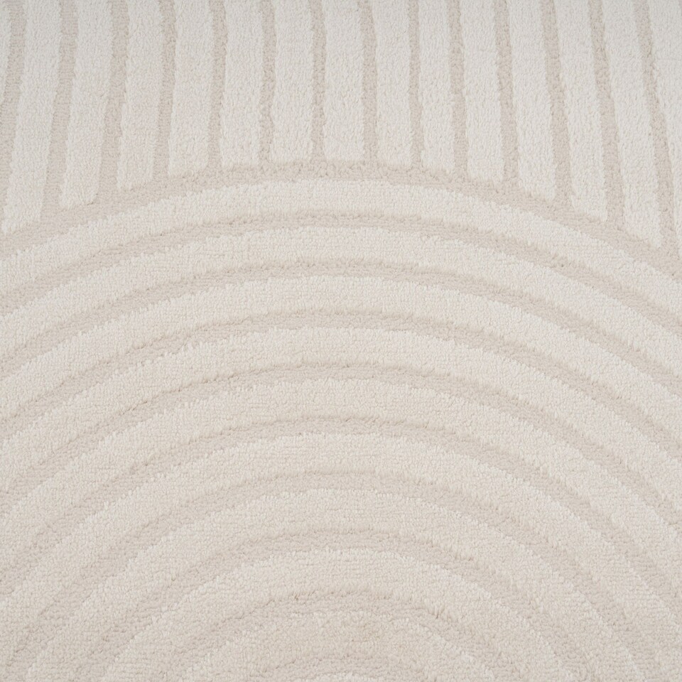 image 1 of KUKOON Retro Grooves Plush Pile Cream Beige Living Room Area Rug 240cm x 330cm