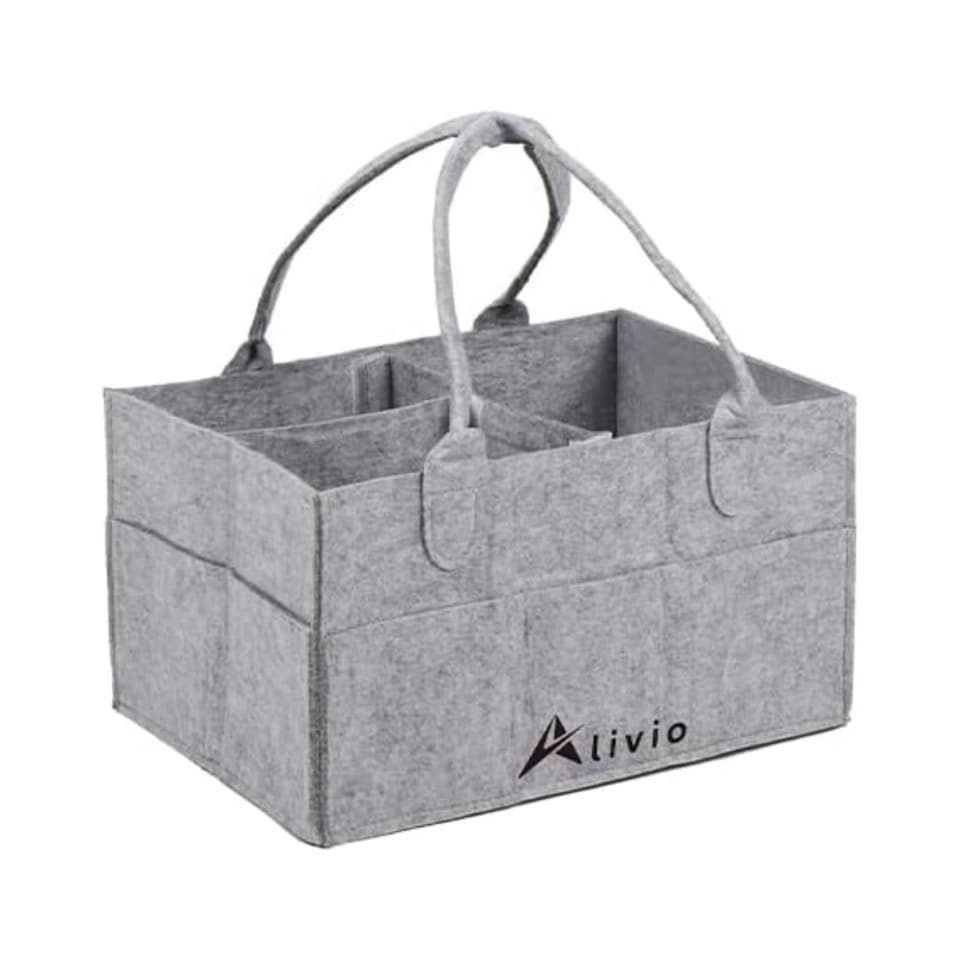image 1 of Alivio Foldable Baby Storage Organizer Caddy Bag (Grey) | Grey | 1