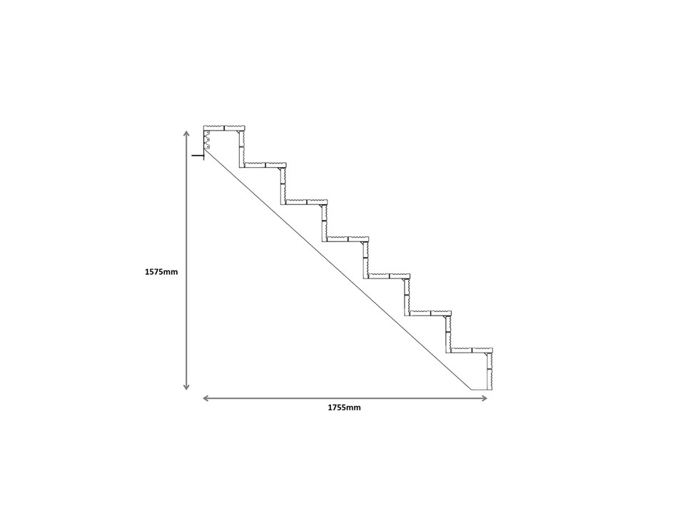 image 1 of eDecks 7-Step Decking Stairs Kit, Pressure Treated Timber - 890mm Span