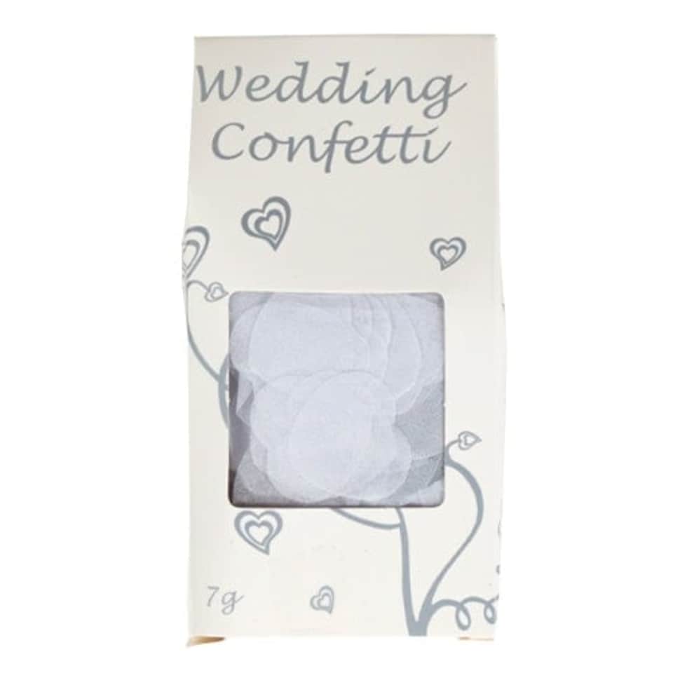 image 1 of Metallic Silver And White Heart Shape Biodegradable Wedding Paper Confetti 7g