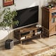 image 8 of HOMCOM TV Stand Cabinet up to 55, TV Unit with 2 Storage Shelves and Single Door for Living Room, Bedroom, Brown | Brown | 1