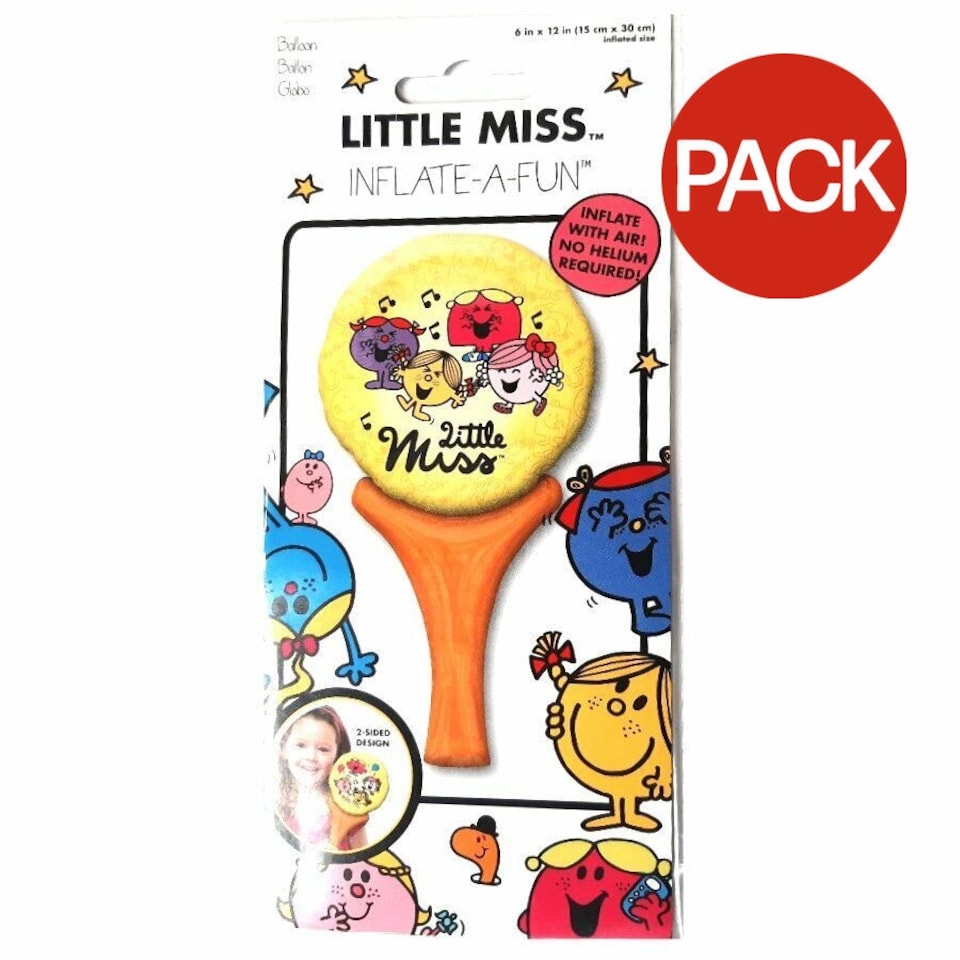 Little Miss Inflate A Fun Characters Foil Balloon (Pack of 10) - Yellow/Orange - One Size