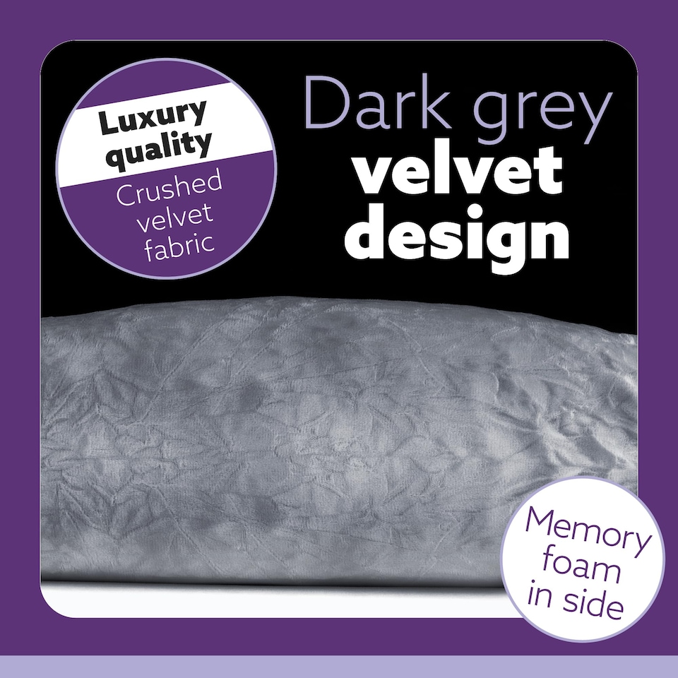 image 1 of Aamira Dark Grey Pregnancy Maternity Pillow, 145x25x25cm L Shaped Memory Foam | Grey | Grey | Standard | 1