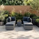 image 6 of 5 Piece Modular Outdoor Garden Set Corner Chairs Padded Seats Garden Furniture