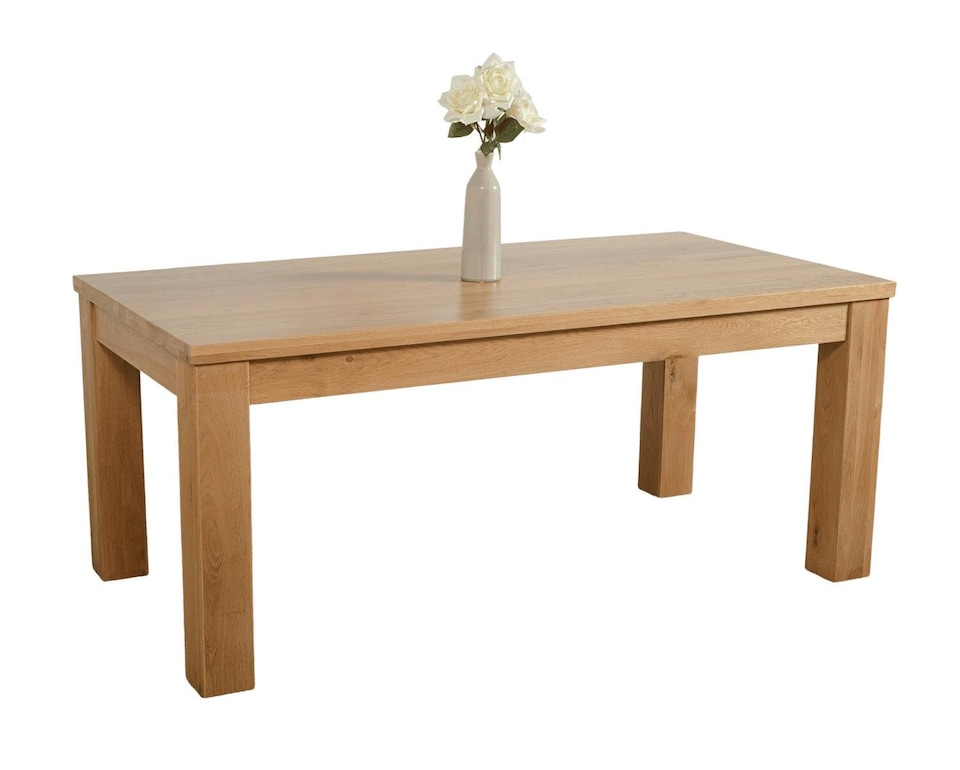 image 1 of Dakot 182cm Chunky Large Solid Oak Dining Table | Brown | Light Oak