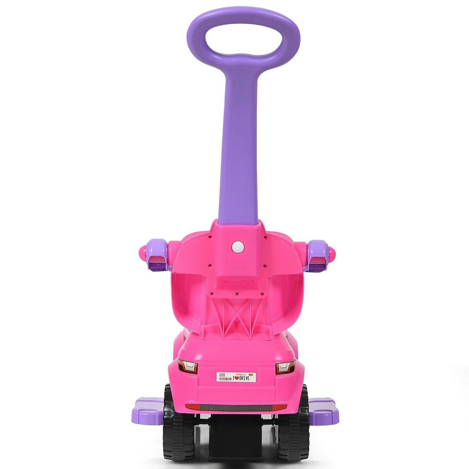 image 1 of COSTWAY 3 in 1 Ride on Push Car Stroller Sliding Walking Pink
