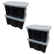image 2 of 2 x 24 Litre Large Black Plastic Storage Containers With Lids For Home & Office Black