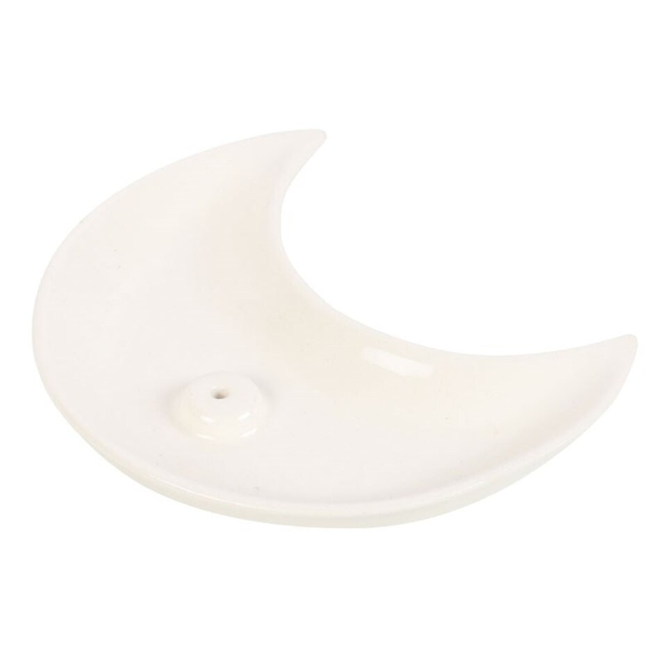 image 1 of Something Different Crescent Moon Incense Holder - White - One Size