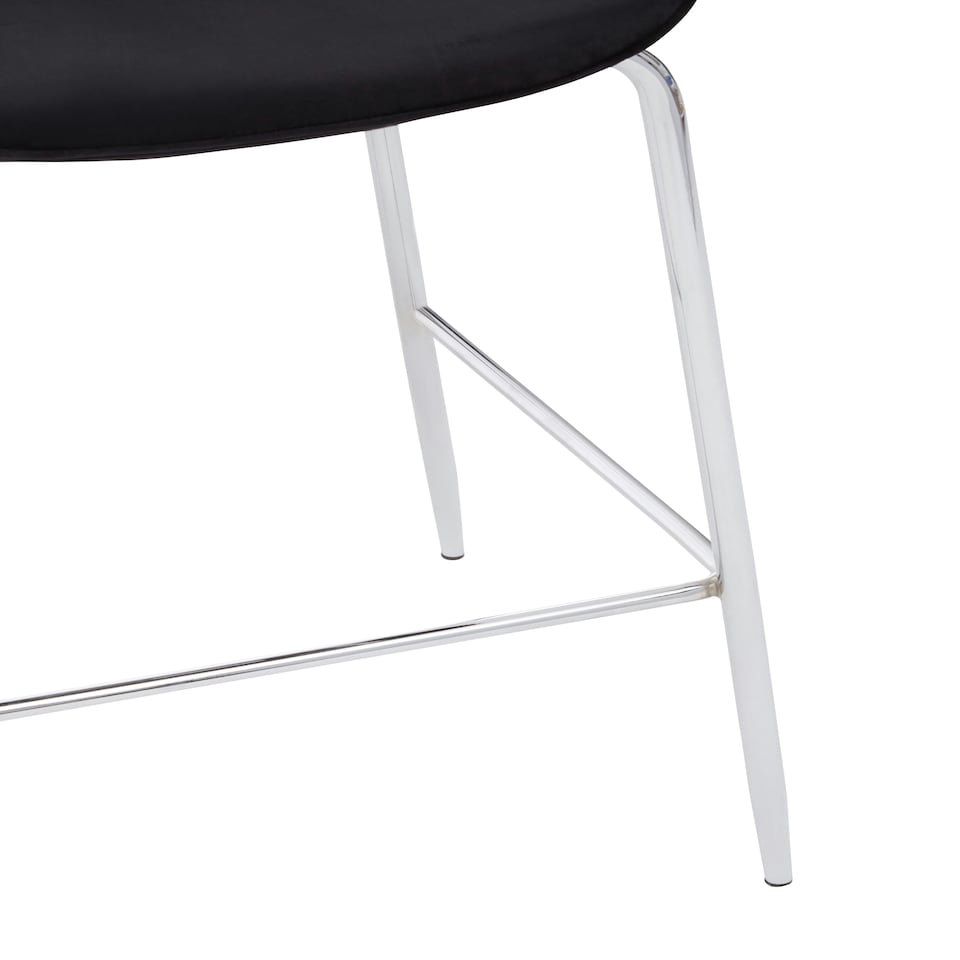 image 1 of Tamzin Black Velvet Chrome Finish Bar Chair Black